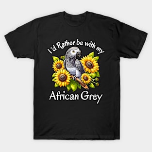 Timneh African Grey Parrot Sunflower African Grey Mom Mama T-Shirt